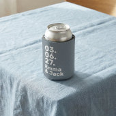 Minimal grey bold modern wedding date and names 缶クーラー