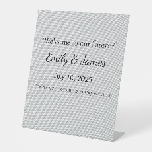 Minimal Grey Polka Dot Pattern  台座サイン (正面)