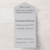 Minimal Grey Polka Dot Wedding Invite| オールインワン招待状 (内側)