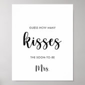 Minimal Guess How Many Kisses Bridal Shower Game  ポスター (正面)
