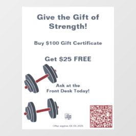 Minimal Gym All Year Gift Certificate Promotion ウィンドウサイン