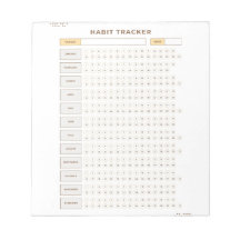 Minimal Habit Tracker Beige Grid Design