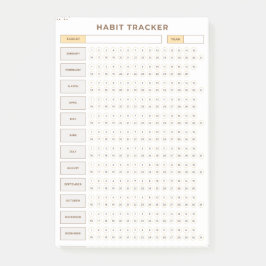 Minimal Habit Tracker Beige Grid Design ポストイット
