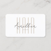 Minimal Hair Stylist Beauty Salon Spa White Sand 名刺 (正面)