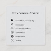 Minimal Hair Stylist Business スクエア名刺 (裏面)