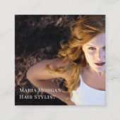 Minimal Hair Stylist Business スクエア名刺 (正面)