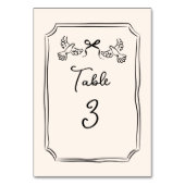 Minimal Hand-Drawn Doves Wedding Table Number Card テーブルナンバー (裏面)
