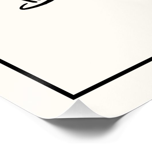 Minimal Hand Drawn “Drinks Menu” Wedding Bar  ポスター (コーナー)