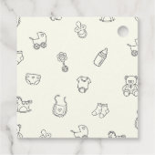 Minimal Hand Drawn Gender Neutral Baby Shower フェイバータグ (裏面)