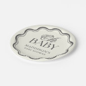 Minimal Hand Drawn Gender Neutral Baby Shower ペーパープレート (アングル)