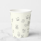 Minimal Hand Drawn Gender Neutral Baby Shower 紙コップ (右)