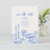 Minimal Hand Drawn Whimsical Doodle Save The Date セーブザデート (スタンド正面)