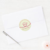 Minimal Hand made love heart Personalized Sticker ラウンドシール (封筒)