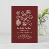 Minimal Handdrawn Thanksgiving Dinner Fall 招待状 (スタンド正面)