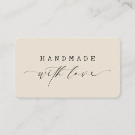 Minimal Handmade with Love Script カスタムロゴ 名刺