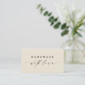 Minimal Handmade with Love Script カスタムロゴ 名刺 (スタンド正面)