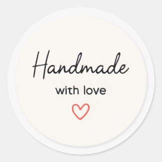 Minimal handmade with love sticker ラウンドシール