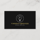 Minimal Handyman Services Logo Black 名刺 (正面)