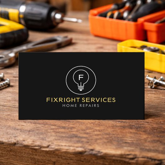 Minimal Handyman Services Logo Black 名刺