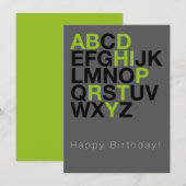 Minimal Happy Birthday Card – モダン・タイポグラフィ 招待状 (正面/裏面)
