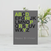Minimal Happy Birthday Card – モダン・タイポグラフィ 招待状 (スタンド正面)