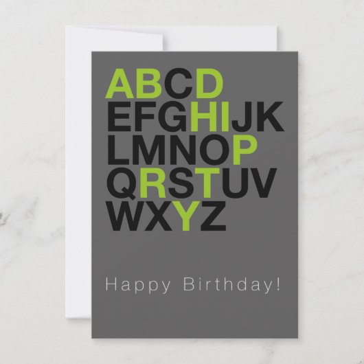 Minimal Happy Birthday Card – モダン・タイポグラフィ 招待状 (正面)