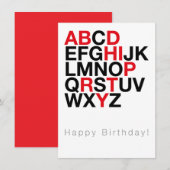 Minimal Happy Birthday Card – Modern Typography 招待状 (正面/裏面)