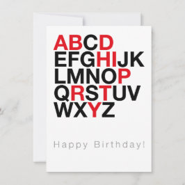Minimal Happy Birthday Card – Modern Typography 招待状
