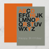 Minimal Happy Birthday Card – Modern Typography 招待状 (正面/裏面)