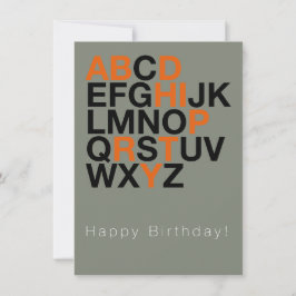 Minimal Happy Birthday Card – Modern Typography 招待状