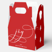 Minimal Happy Holidays Red White Joy Christmas フェイバーボックス (オープン)