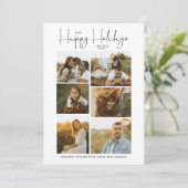 Minimal Happy Holidays Script Family 10 Photos シーズンカード (スタンド正面)