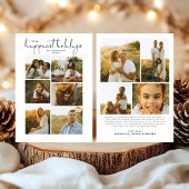 Minimal Happy Holidays Script Family 10 Photos シーズンカード