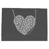 Minimal Heart Circles – White Gradient on Dark  ラージペーパーバッグ (裏面)