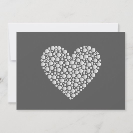 Minimal Heart Circles – White Gradient on Dark 招待状 (正面)