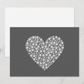 Minimal Heart Circles – White Gradient on Dark 招待状 (正面/裏面)