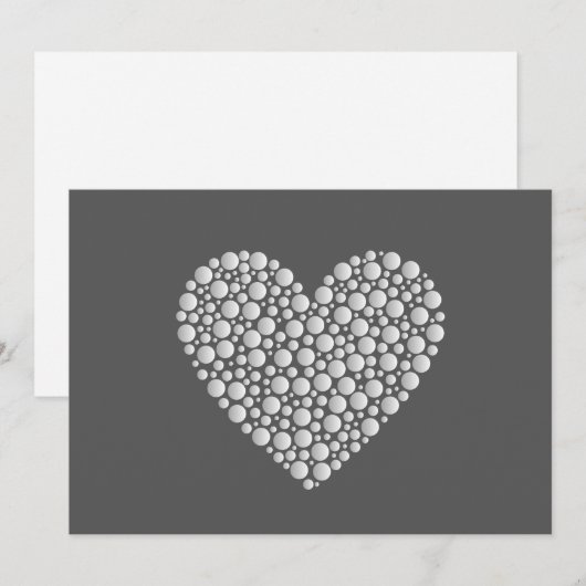 Minimal Heart Circles – White Gradient on Dark  招待状 (正面/裏面)