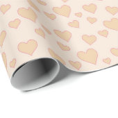 "Minimal Heart Love Wrapping Paper – Beige Aesthet ラッピングペーパー (ロールコーナー)
