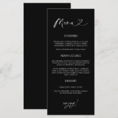Minimal Heart Menu Card Reception Formal Dinner  メニュー (正面/裏面)