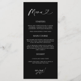 Minimal Heart Menu Card Reception Formal Dinner  メニュー