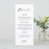 Minimal Heart Menu Card Reception Formal Dinner  メニュー (スタンド正面)