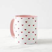 Minimal Heart Pattern Mug | Soft Pink Giftable Cup マグカップ (正面左)
