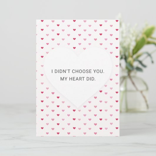 Minimal Heart Pattern Valentine's Day Card (スタンド正面)