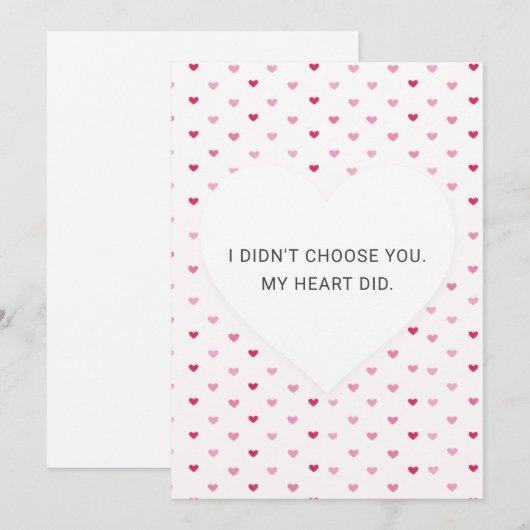 Minimal Heart Pattern Valentine's Day Card (正面/裏面)