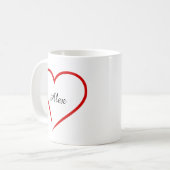 Minimal Heart with Custom Name – Personalized  コーヒーマグカップ (正面左)