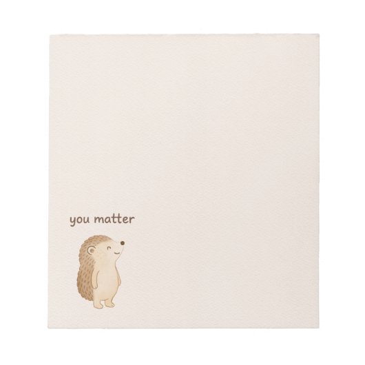 Minimal Hedgehog “You Matter” Notepad ノートパッド (正面)