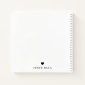 Minimal Hello Modern Heart Design ノートブック (裏面)