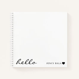 Minimal Hello Modern Heart Design ノートブック
