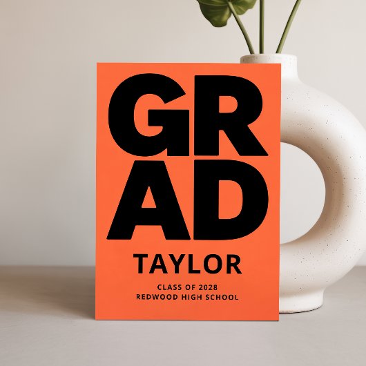 Minimal High School Graduate Graduation Invitation ポストカード