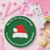 Minimal Ho ho ho Santa Merry Christmas ペーパープレート (パーティー)